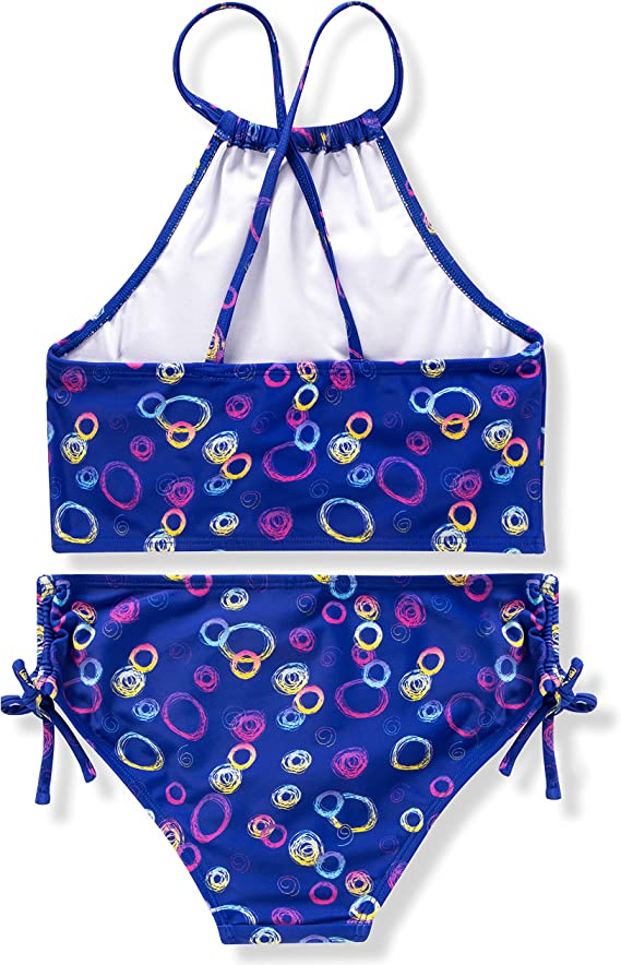 SLOOSH - Girl's Tankini, 2-Piece Swimsuit (Blue Bubble)