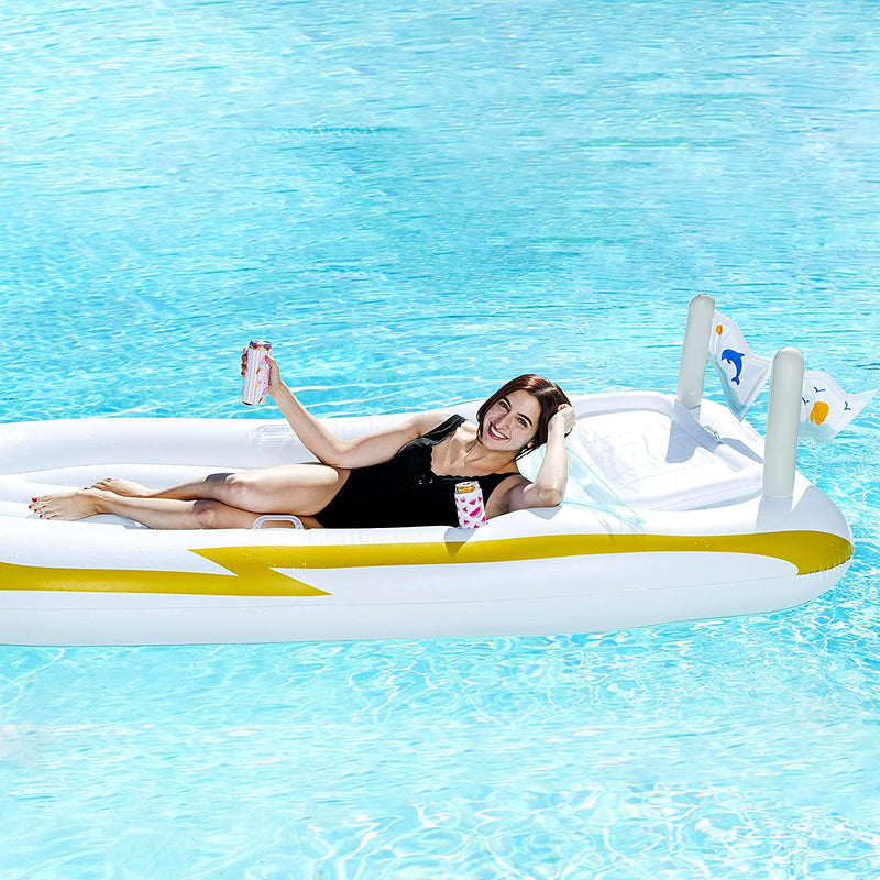 SLOOSH - Inflatable Boat Pool Float with Cooler