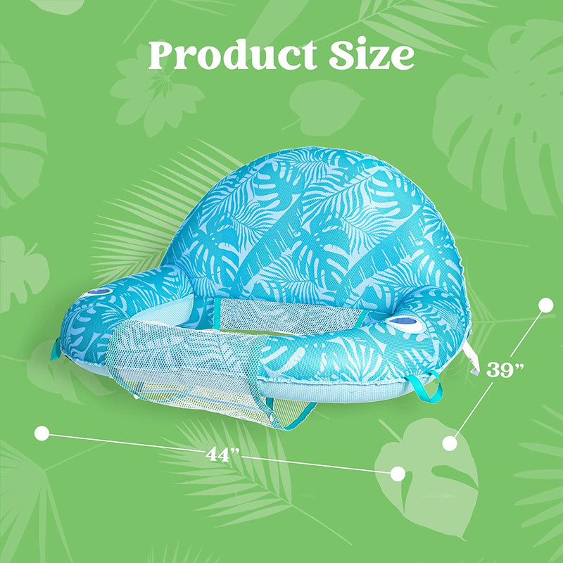 SLOOSH - Inflatable Pool Chair (Tropical Leaves) with Adjustable Seat