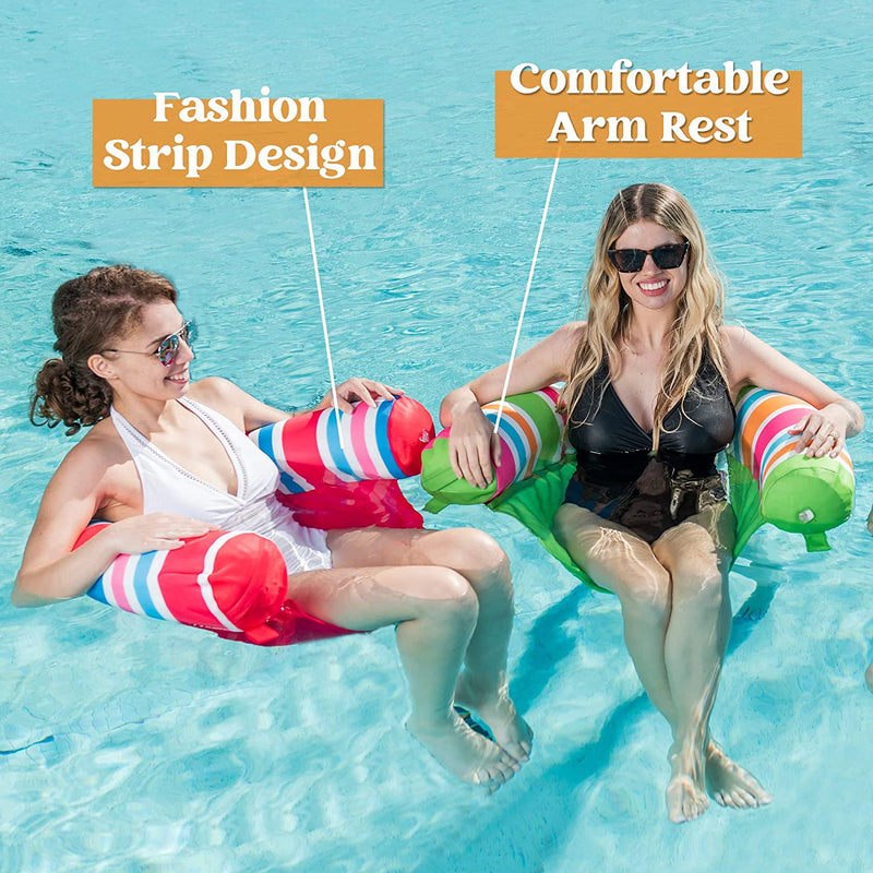 SLOOSH - Stripes Inflatable Pool Noodle Chair, 3 Pack