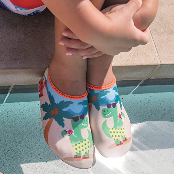 SLOOSH - Unisex Kids Swim Water Shoes, Dinosaur