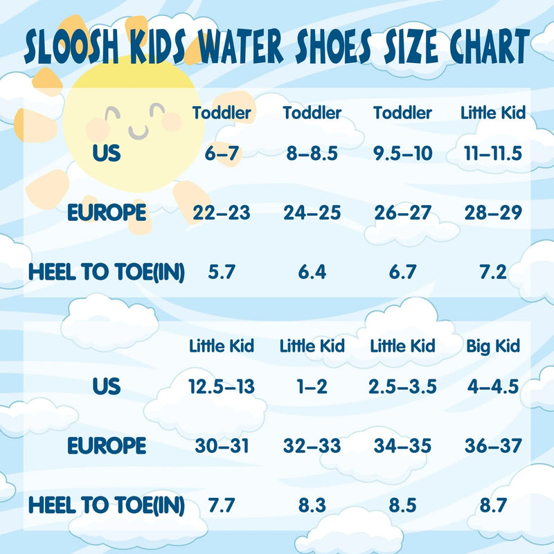 SLOOSH - Unisex Kids Swim Water Shoes, Occean Themed