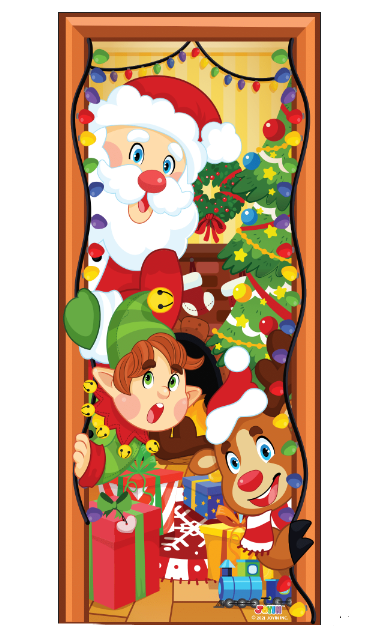 Christmas Multi-characters Door Cover, 3pcs