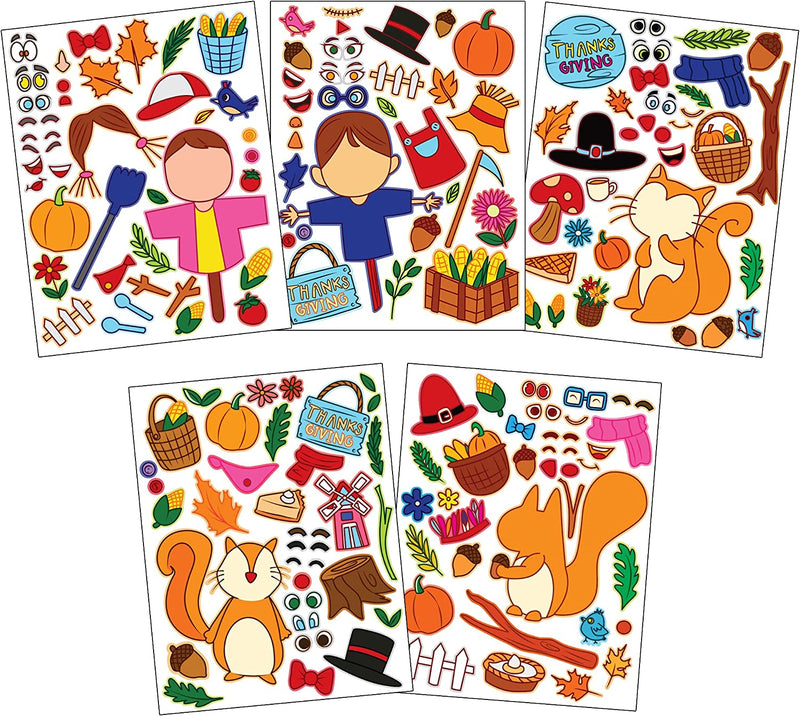 Thanksgiving Full-body Make-a-Face Mix and Match Stickers