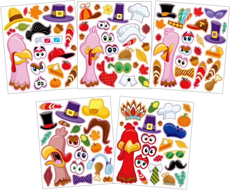 Thanksgiving Head-only Make-a-Face Mix and Match Stickers