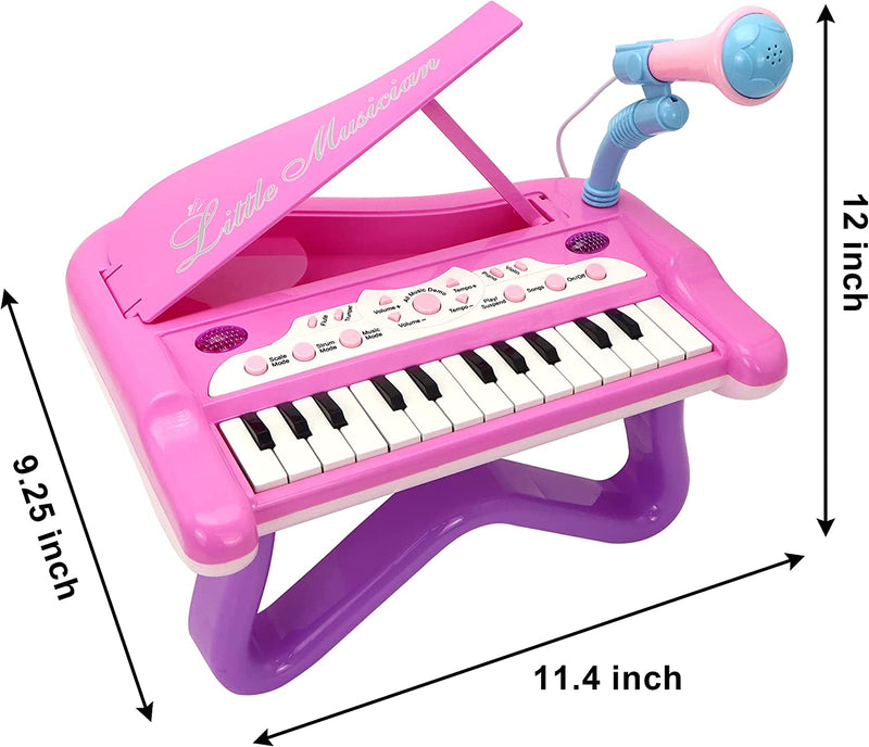 Toy Piano for Toddler Girls with Built-in Microphone