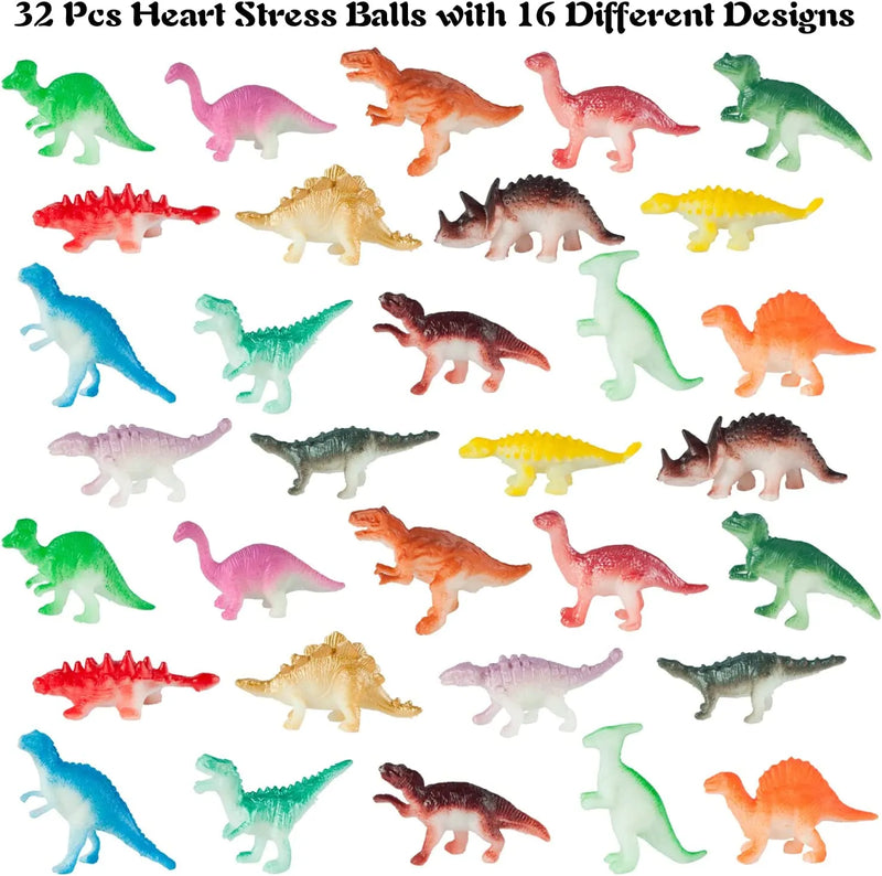 32Pcs Kids Valentines Cards with Dinosaur in Boxes-Classroom Exchange Gift