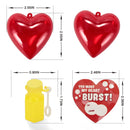 28Pcs Mini Bubble Wands Filled Hearts with Valentines Day Cards for Kids-Classroom Exchange Gifts