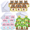 35Pcs Kids Valentines Cards Animal Themed Temporary Tattoos-Classroom Exchange Gifts