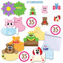 35Pcs Kids Valentines Cards Animal Themed Temporary Tattoos-Classroom Exchange Gifts