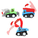 28Pcs Mini Construction Vehicle Toy with Kids Valentines Cards for Classroom Exchange