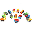 28Pcs Mini Construction Vehicle Toy with Kids Valentines Cards for Classroom Exchange