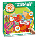 28Pcs Kids Valentines Cards With Cute Colorful Friendship Bracelets-Classroom Exchange Gifts