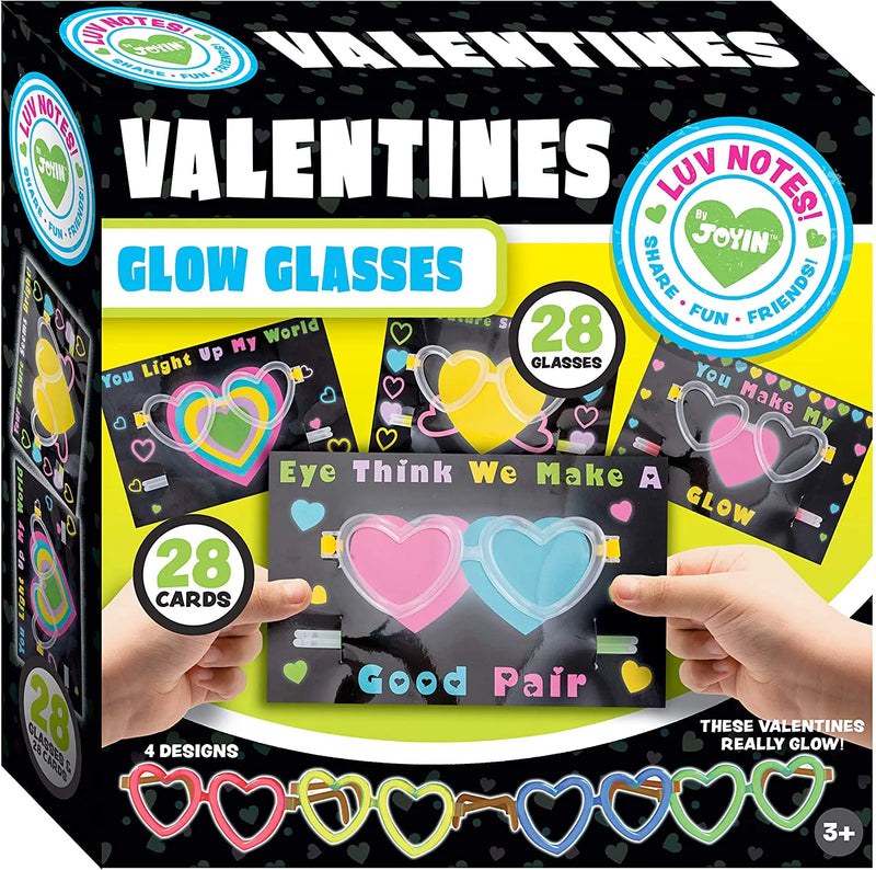 JOYIN 12 Packs 5.9 Inch Glow Sticks With Valentine'S Day Gifts Cards,  Waterproof Ultra Bright Large Glow Sticks With 12 Hour Duration, Camping,  Hiking,Blackout Glow Stick Lights For Party Favors