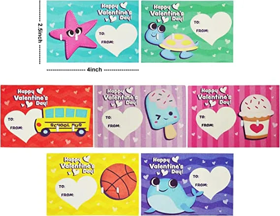 28Pcs Kids Valentines Cards with Princess Crown-Classroom Exchange Gifts