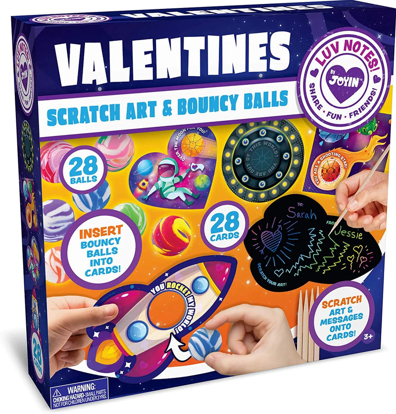 28Pcs Kids Valentines Cards with Magic Cards And Marble Balls-Classroom Exchange Gifts
