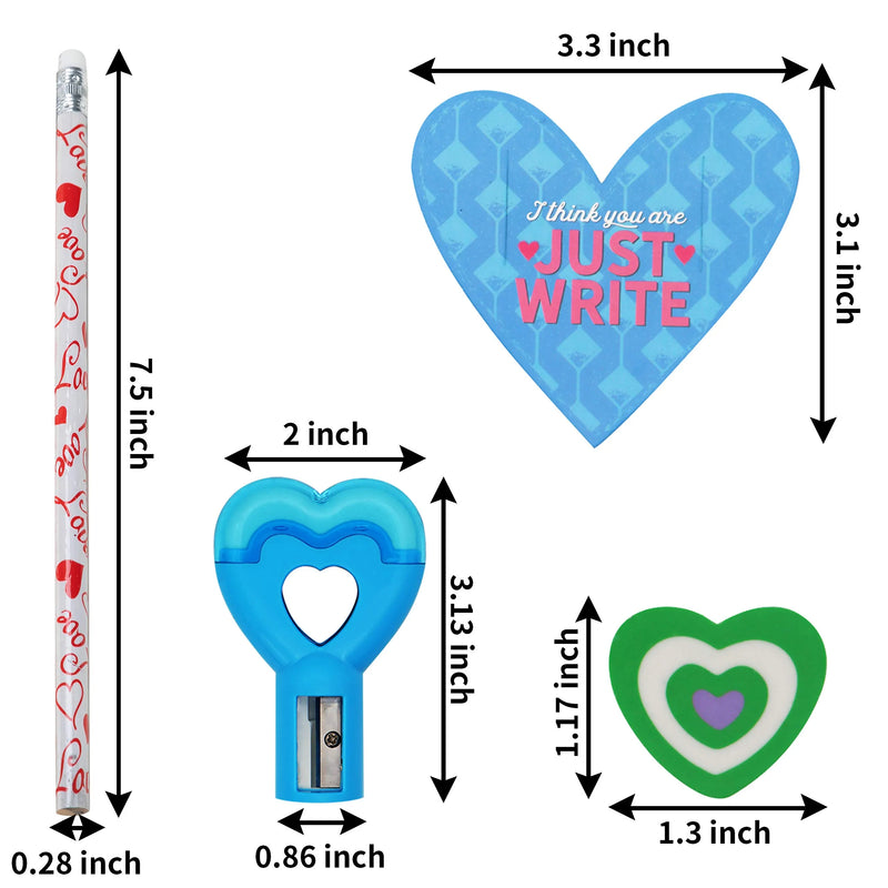 28Pcs Kids Valentines Cards with Cupids Arrow Pencil-Classroom Exchange Gifts