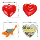 30Pcs Dinosaur Eraser Filled Hearts with Valentines Day Cards for Kids-Classroom Exchange Gifts