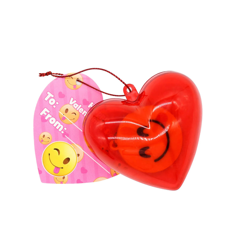 28Pcs Iconic Expression Keychain Filled Hearts with Valentines Day Cards for Kids-Classroom Exchange Gifts