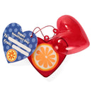 28Pcs Valentines Fruit Eraser Filled Hearts Set with with Valentines Day Cards for Kids-Classroom Exchange Gifts