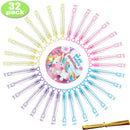 32Pcs Mini Bubble Maker Wands with Kids Valentines Cards for Classroom Exchange