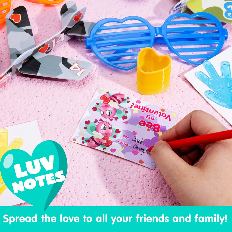 28Pcs Assorted Novelty Toy Set with Valentines Day Cards for Kids-Classroom Exchange Gifts