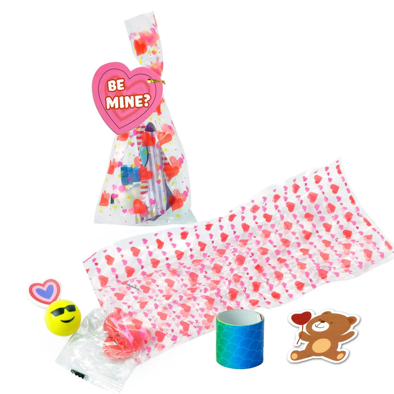 28 Packs Valentine Pre Filled Goody Bag with Toys and Valentines Day Cards for Kids-Classroom Exchange Gifts