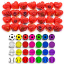 28Pcs Bouncy Ball Filled Hearts Set with Valentines Day Cards for Kids-Classroom Exchange Gifts