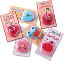 12Pcs Color Foam Squishy Toys with Kids Valentines Cards for Classroom Exchange