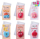 12Pcs Color Foam Squishy Toys with Kids Valentines Cards for Classroom Exchange