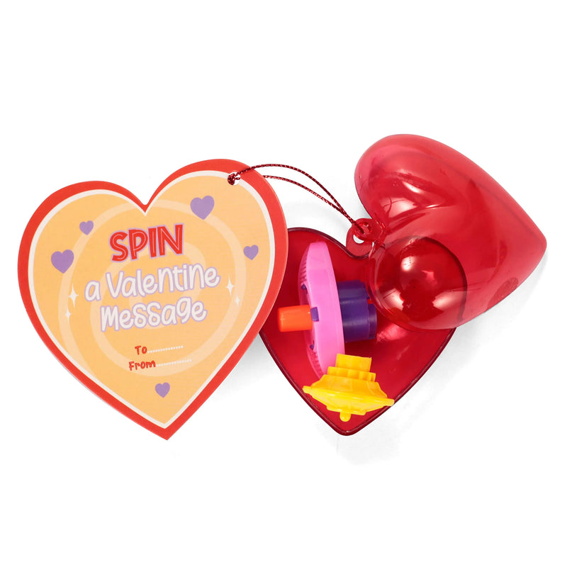 28Pcs Prefilled Hearts with Spinner and Valentines Day Cards for Kids-Classroom Exchange Gifts