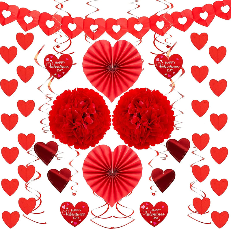 Valentines Swirl String Cutout with Garland