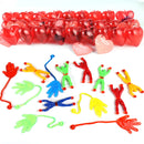 28Pcs Sticky Hands And Wall Climbing Men with Valentines Day Cards for Kids-Classroom Exchange Gifts
