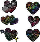Valentines Day Gift Cards in Heart Shape Scratch Sticker Roll