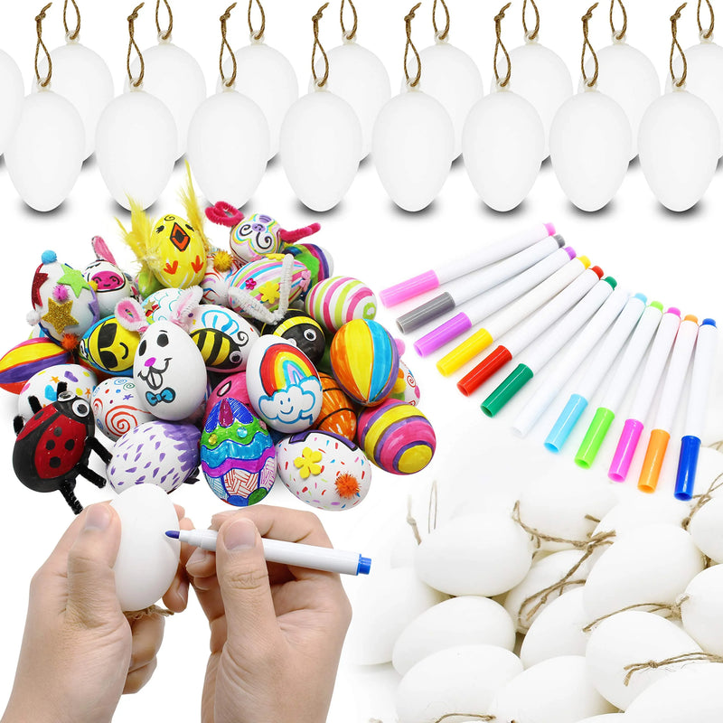 120Pcs Easter Eggs Craft with 108 White Plastic Egg Shells