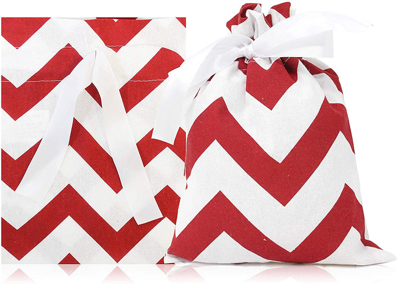 6 Piece Red Fabric Gift Bag