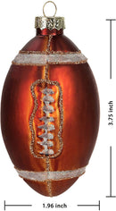 Christmas Football Ornament Glass Blown Ornament