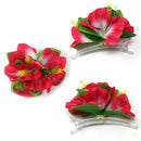 Hawaiian Luau Flower Lei Hair Clip Set