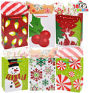 18Pcs Christmas Gift Bags, Holiday Paper Goody Bags with Handles
