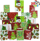 20Pcs Christmas Goody Gift Bags with Handles Assorted Sizes