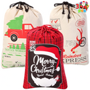 Christmas Canvas Burlap Gift Bags, 3Pcs