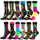 12 Pairs Paint Splash Patterned Crew Socks