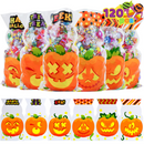 Pumpkin Shaped Halloween Treat Bags, 120 Pcs
