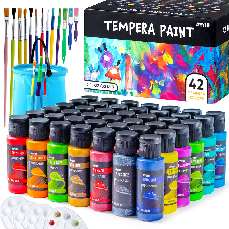 Washable Tempera Paint Set, 42 Pcs