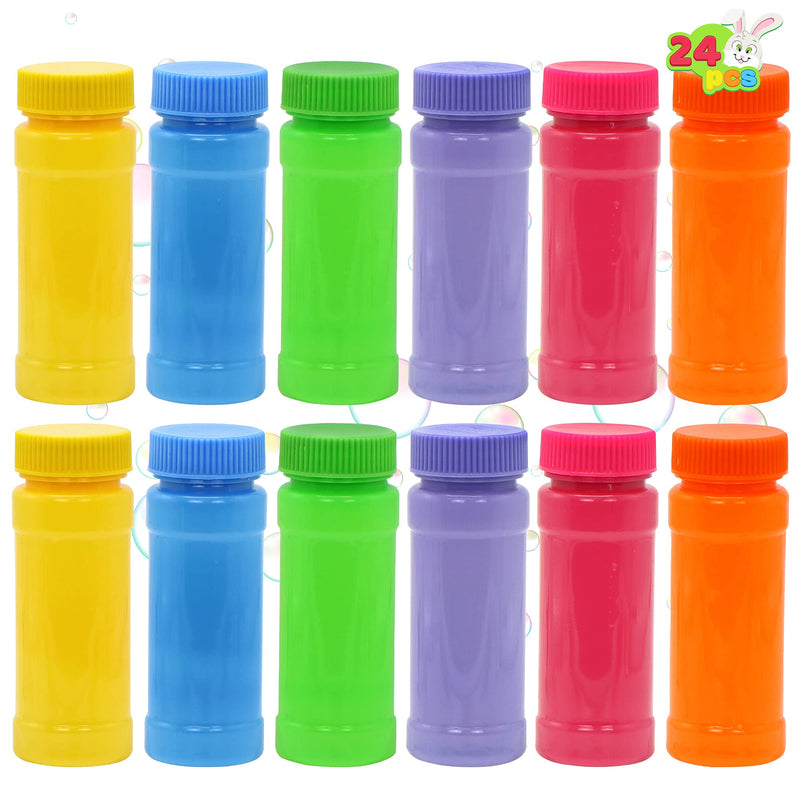 6  Colors Bubble Bottles with wand Assortment, 24 pcs