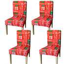 4 Piece Christmas Stretch Chair Covers