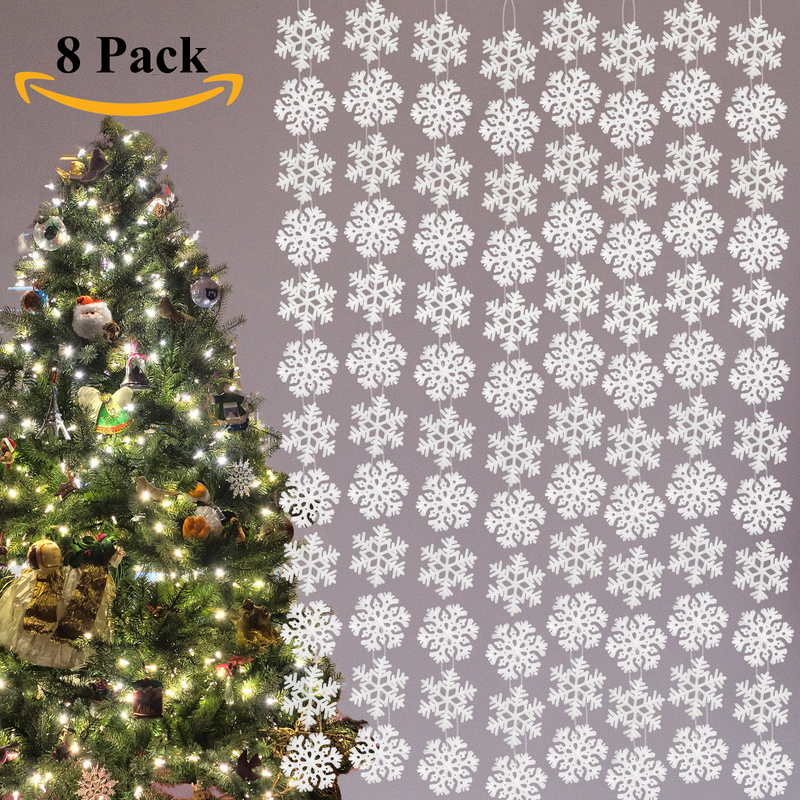 6 ft Snowflake String Decoration, 8 Pack