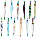 Glass Icicle Ornaments, 12 Pcs