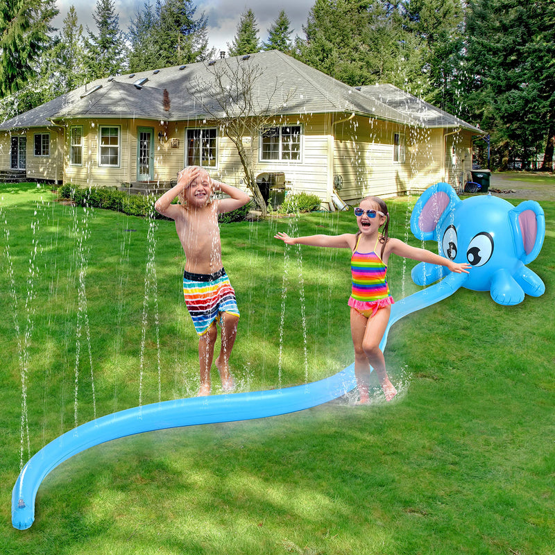 SLOOSH - Blow Up Elephant Sprinkler Toy, Blue