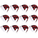 Red Plaid Santa Hat, 12 Packs